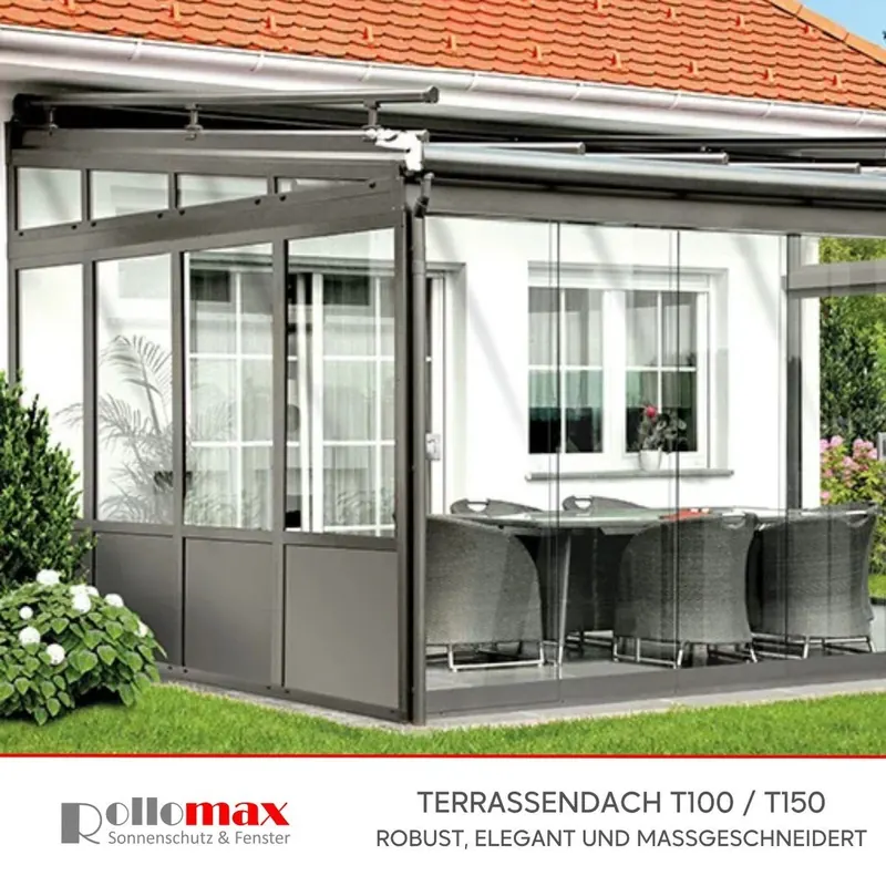 Wetterfestes Terrassendach - RolloMax Referenz in Wien