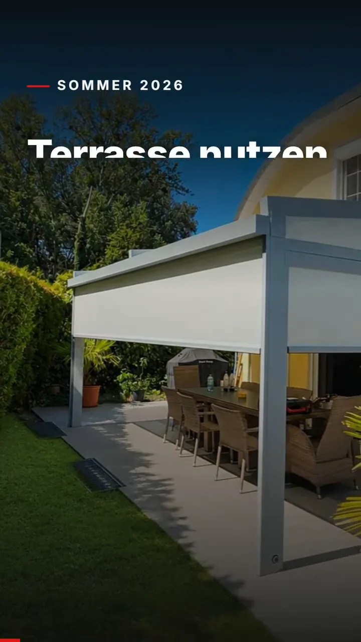 Faltpergola mit Funksteuerung - RolloMax Referenz in Wien